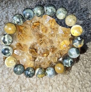 10mm Gold And Blue Pietersite Bracelet